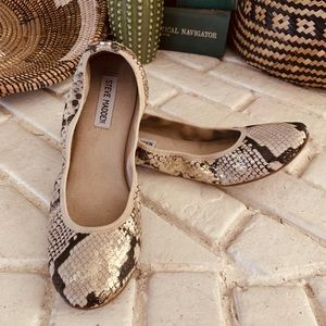 Steve Madden Bamba Gold Snake Ballet Flats
